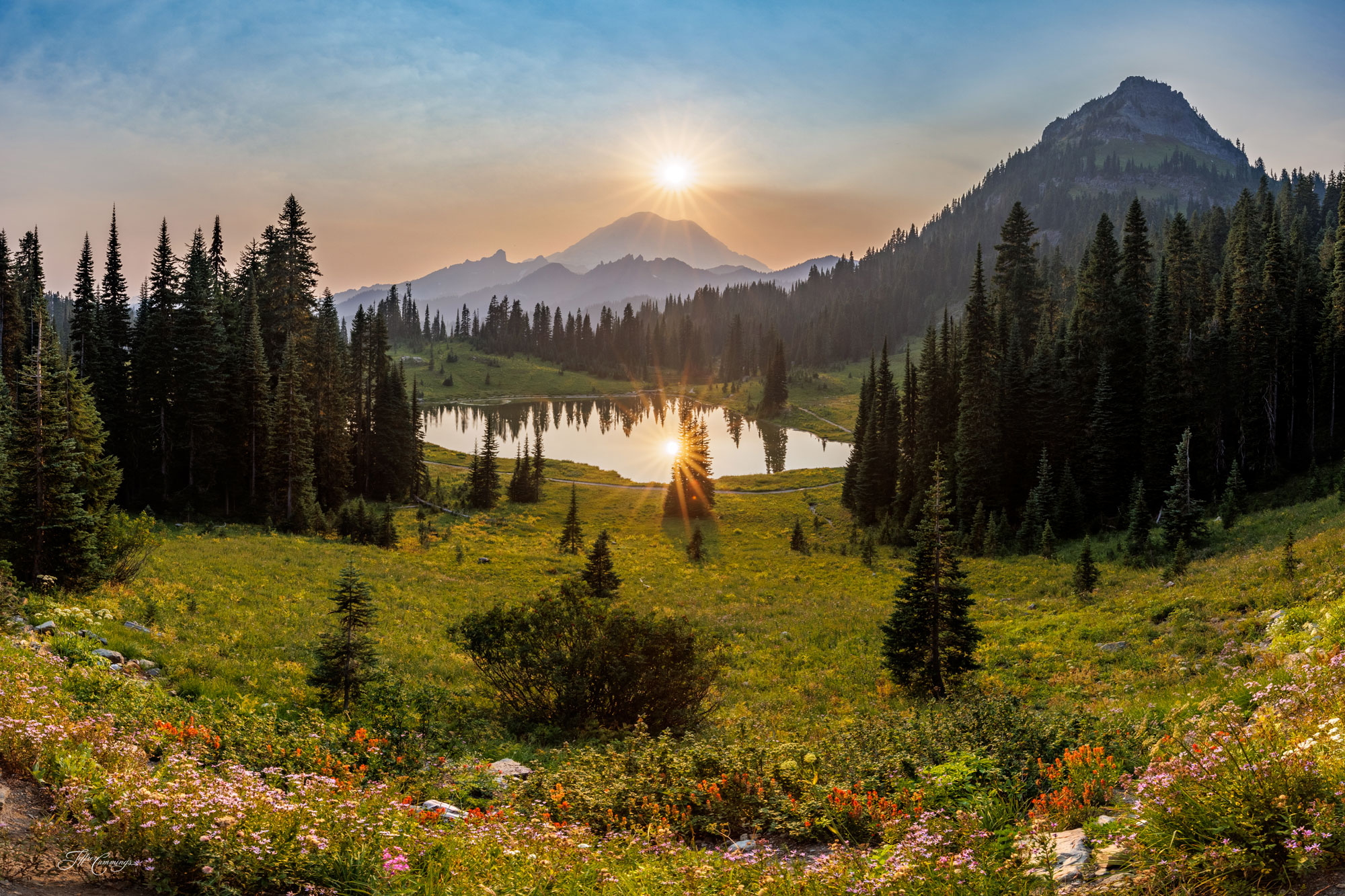 Tipsoo Lake Sunset, Mount Rainier