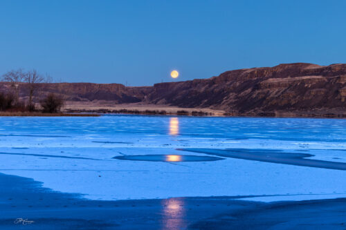 Snow Moon Setting